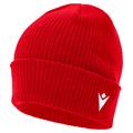 Zima Beanie RED JR Ribbestrikket lue med oppkant